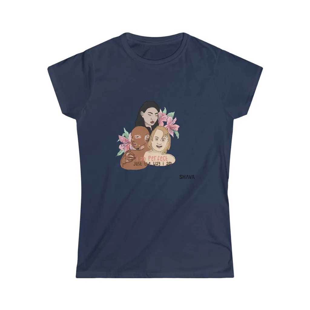 Affirmation Feminist Pro Choice T-Shirt Women’s Size - I Am Perfect (Down Syndrome)
