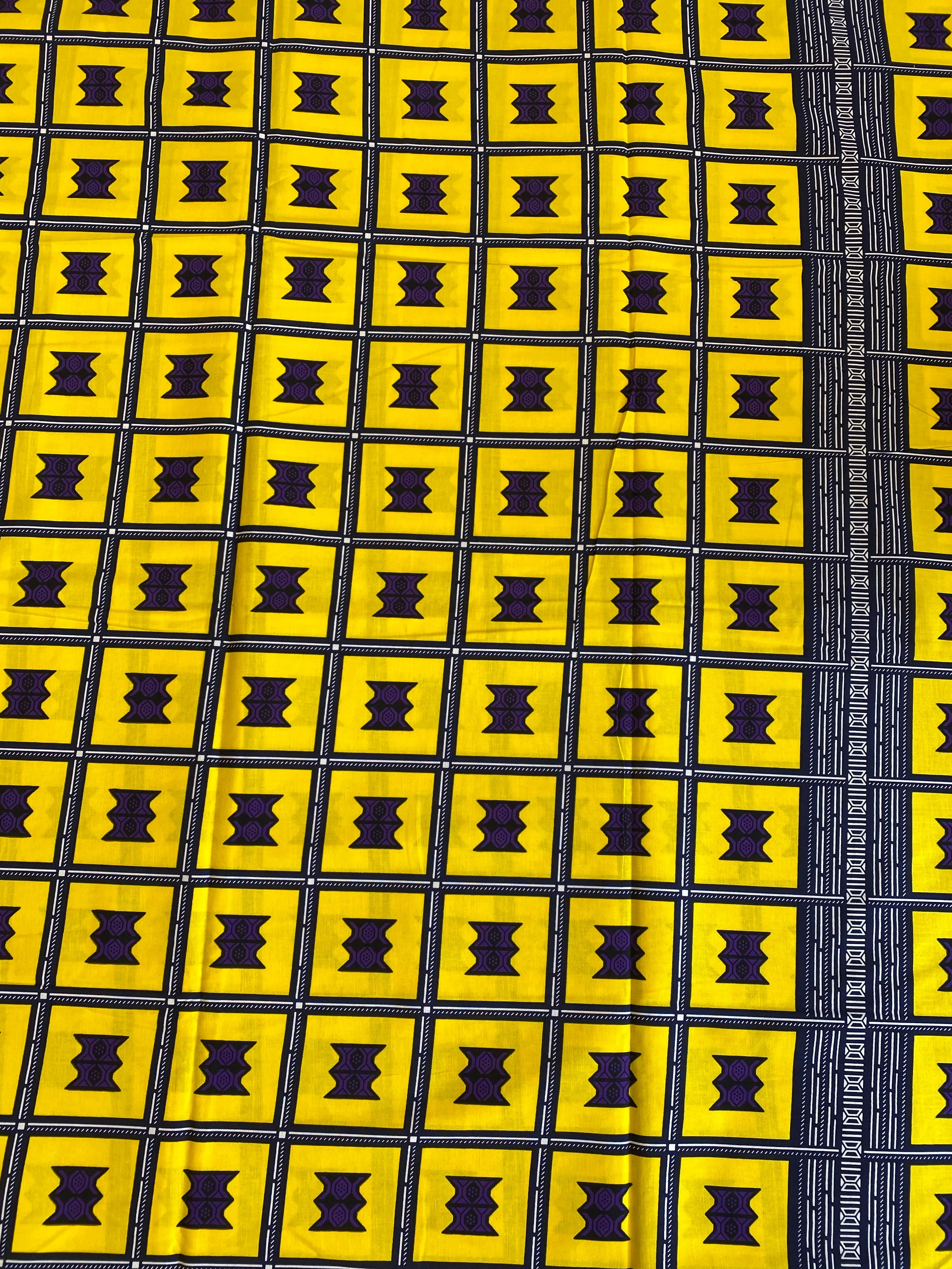African Wax Print/Ankara Yellow and Purple