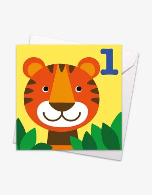 Age 1 Tiger Birthday Card