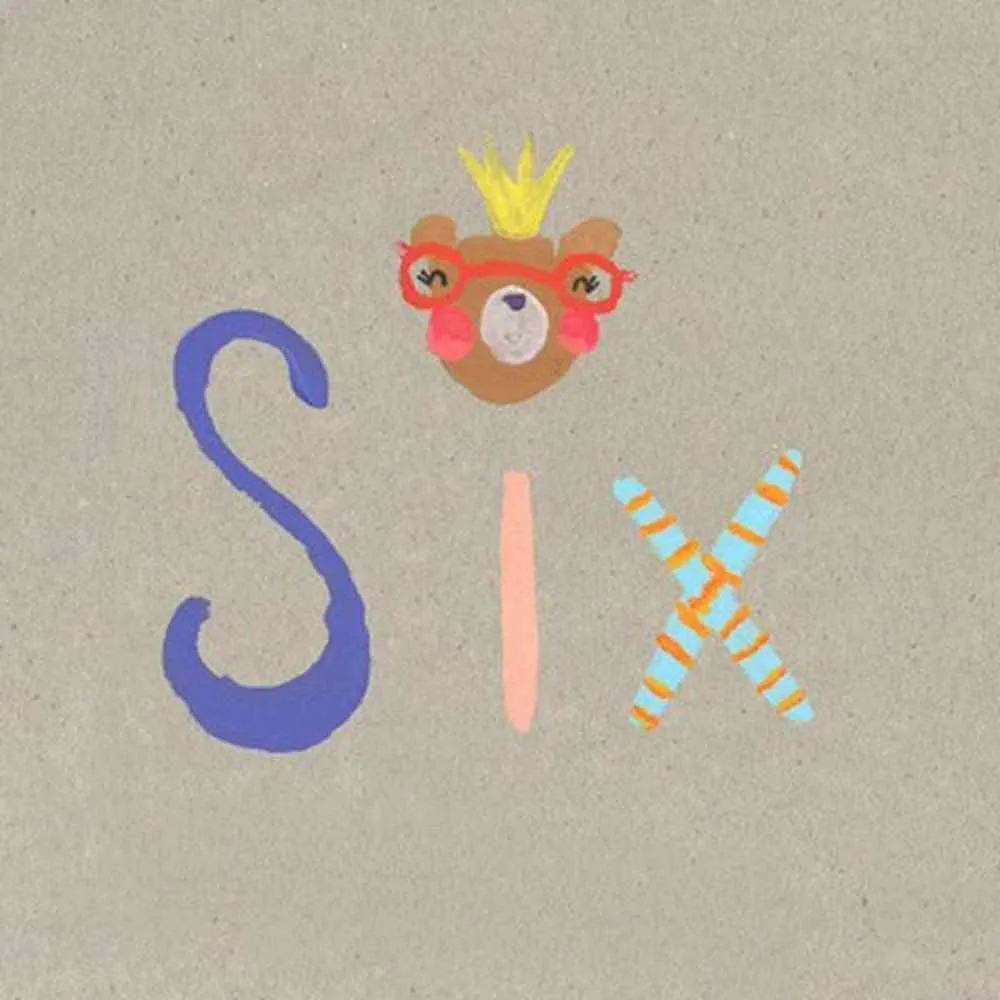 Age 6  Birthday Card: Panda Crown