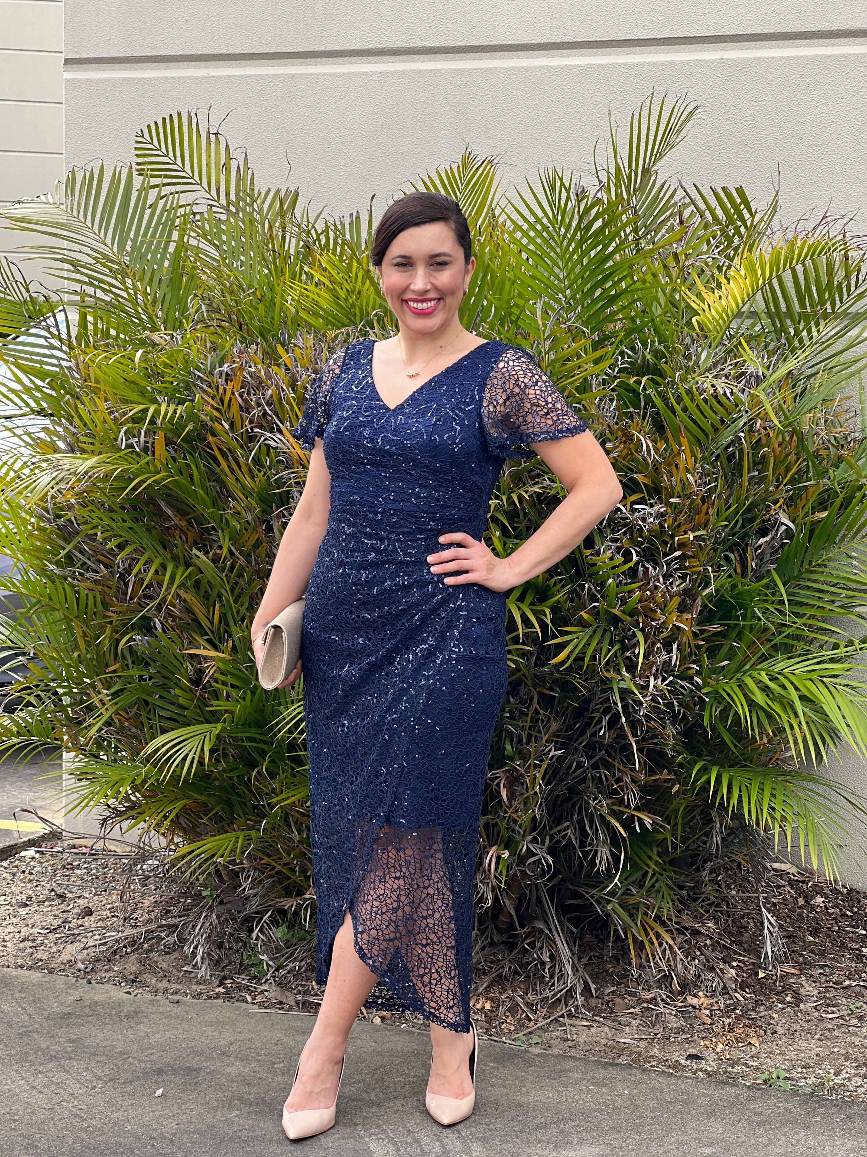 Alana Navy Sequin Gown