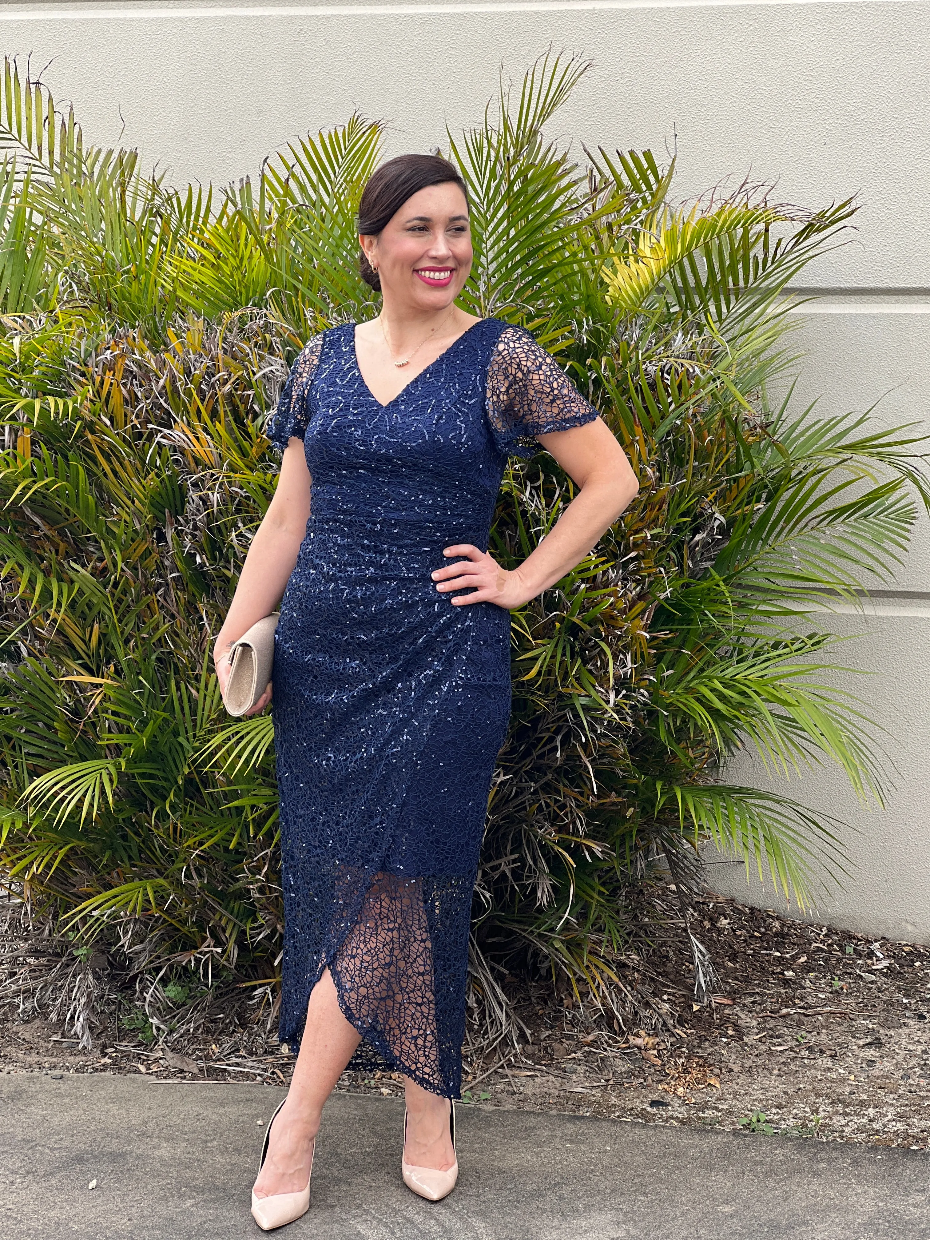 Alana Navy Sequin Gown