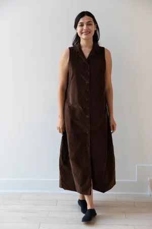 Album di Famiglia | Velvet Long Sleeveless Dress in Coffee