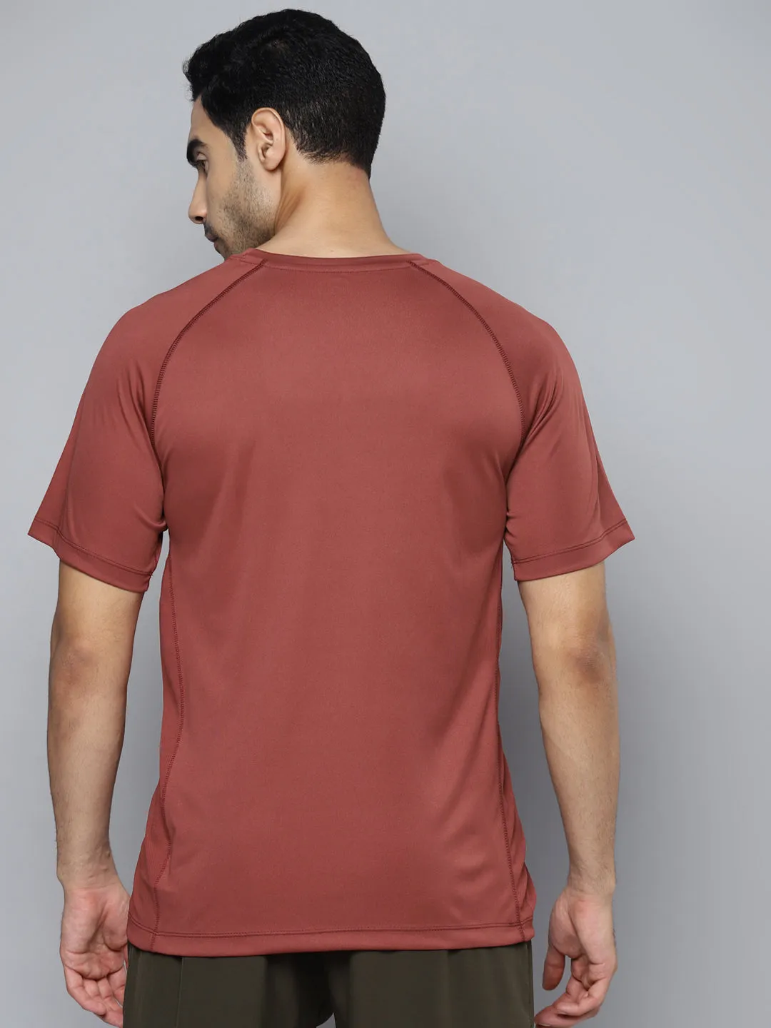 Alcis Men Rust Slim Fit T-shirt