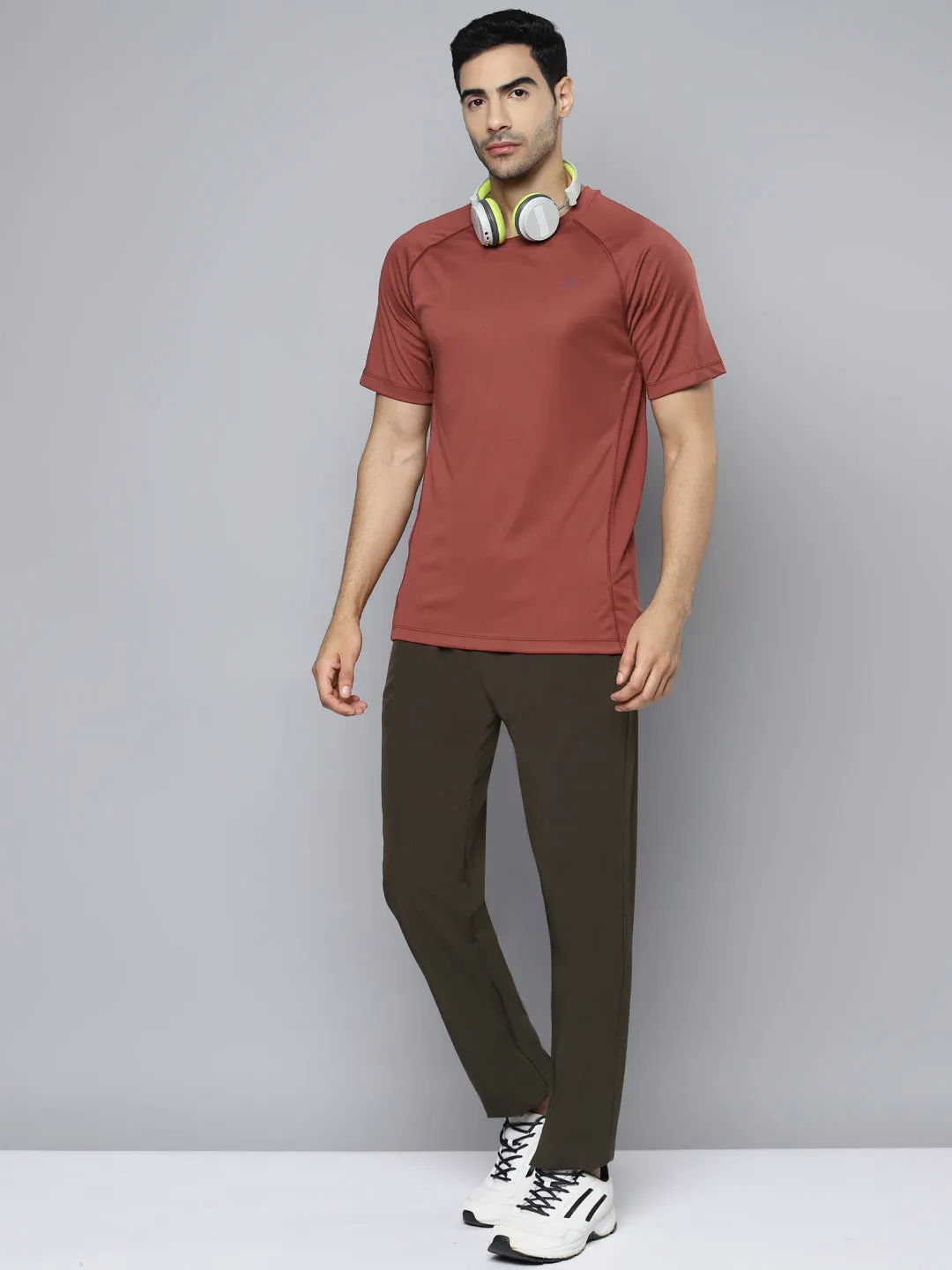 Alcis Men Rust Slim Fit T-shirt