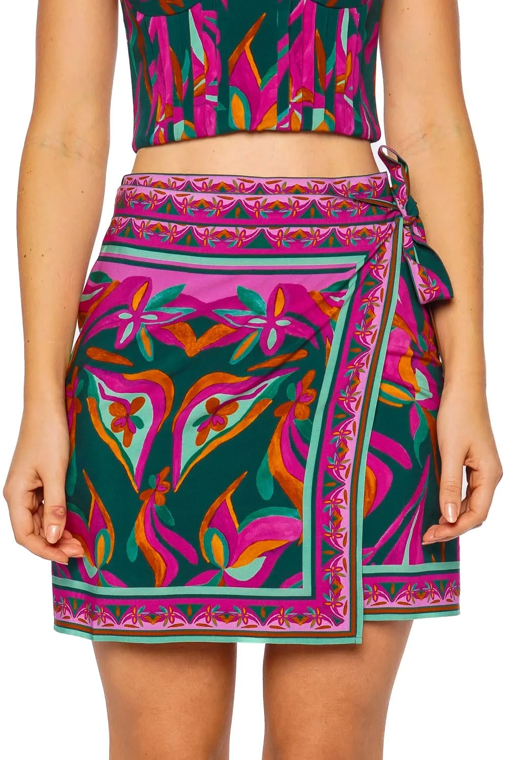 Aljezur Printed Wrap Mini Skirt
