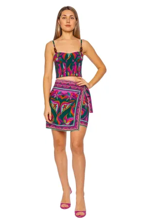 Aljezur Printed Wrap Mini Skirt