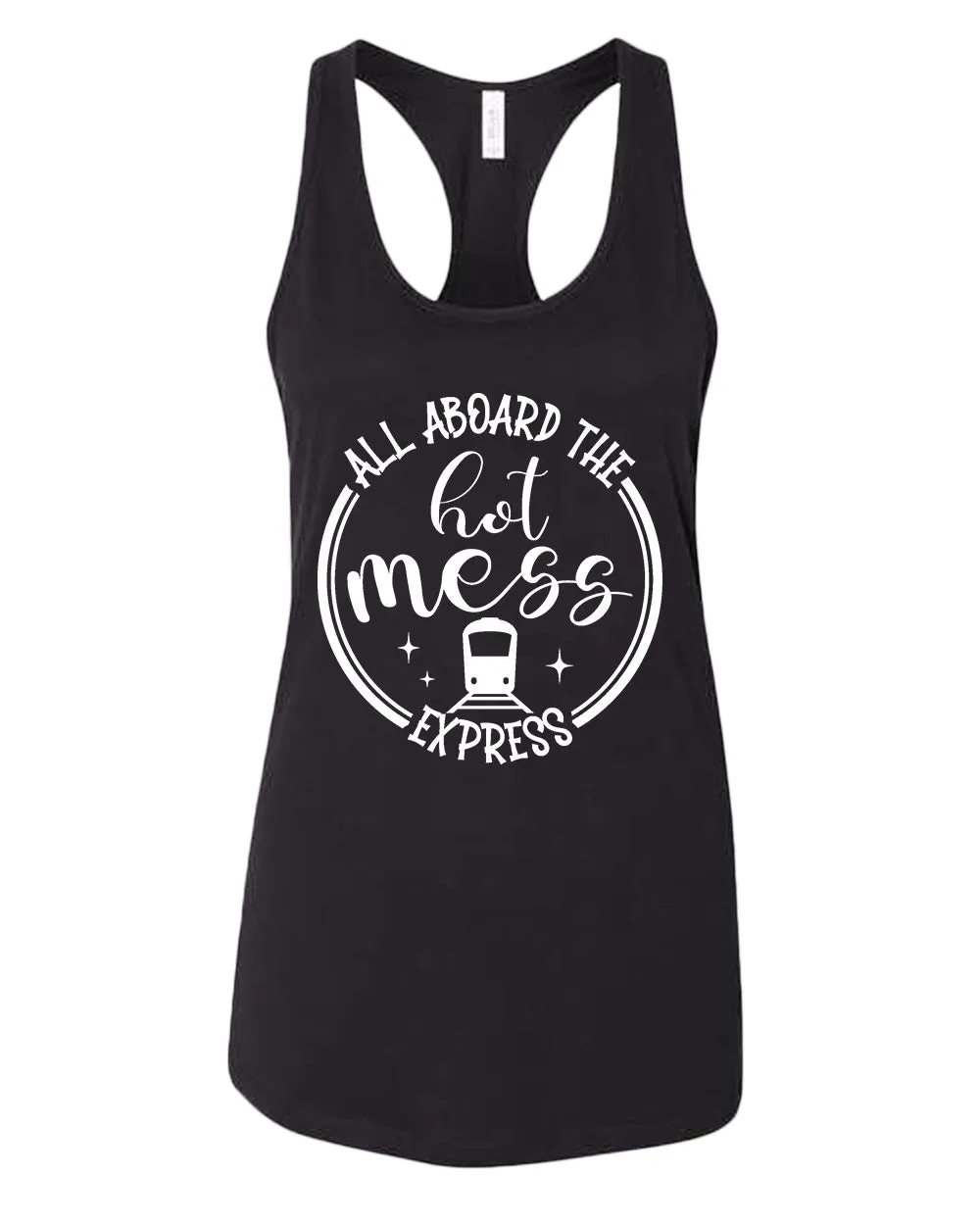 All aboard, the hot mess express funny mom tank tops