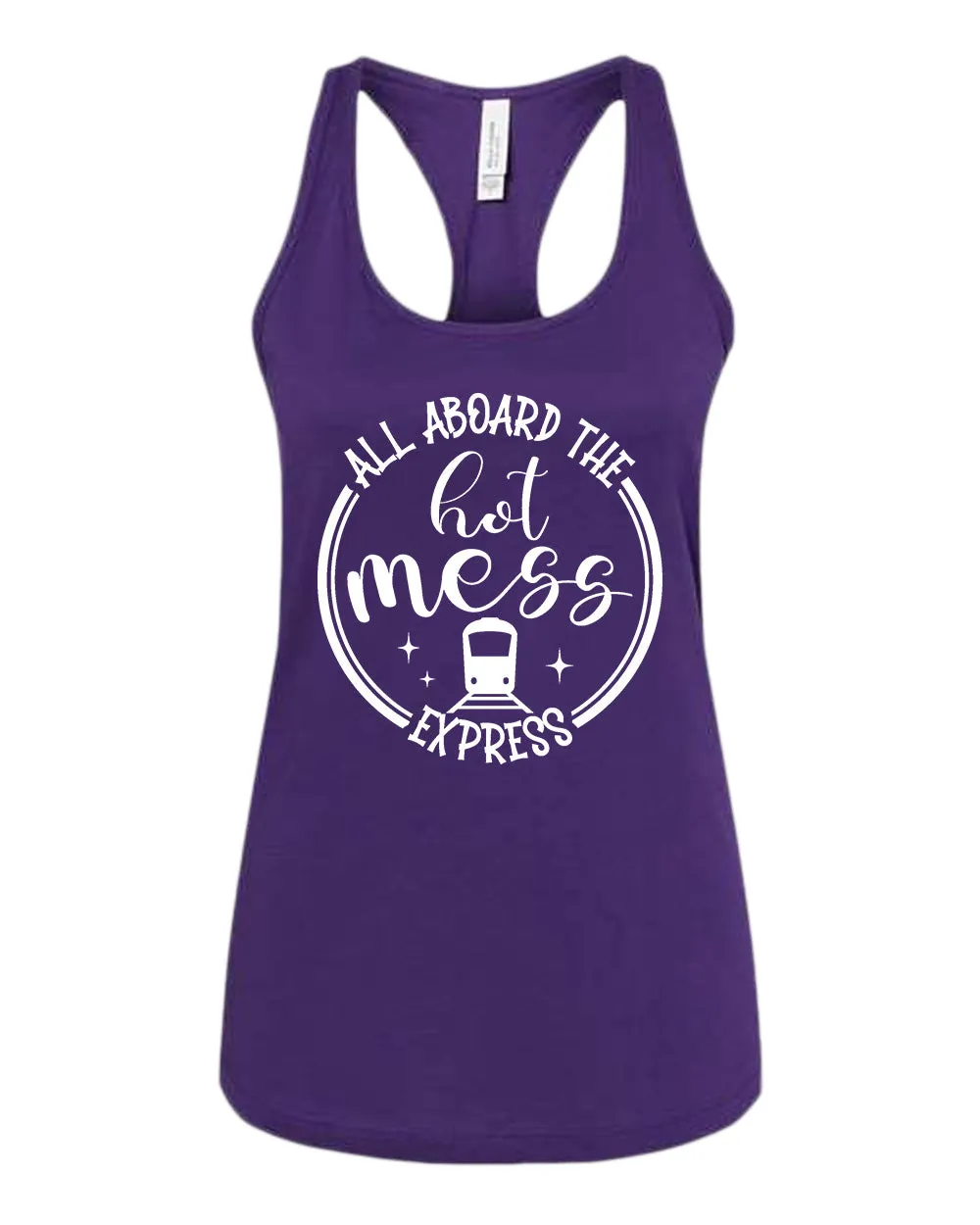 All aboard, the hot mess express funny mom tank tops