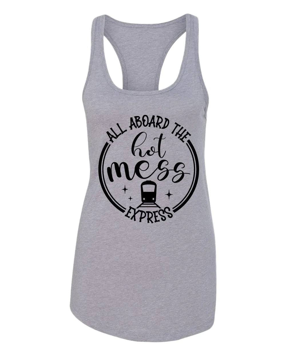 All aboard, the hot mess express funny mom tank tops