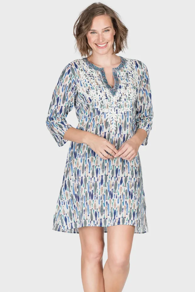 Amaya Textiles Bluefish Blue Cotton Dress