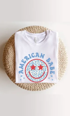 American Babe Smiley Graphic Tee