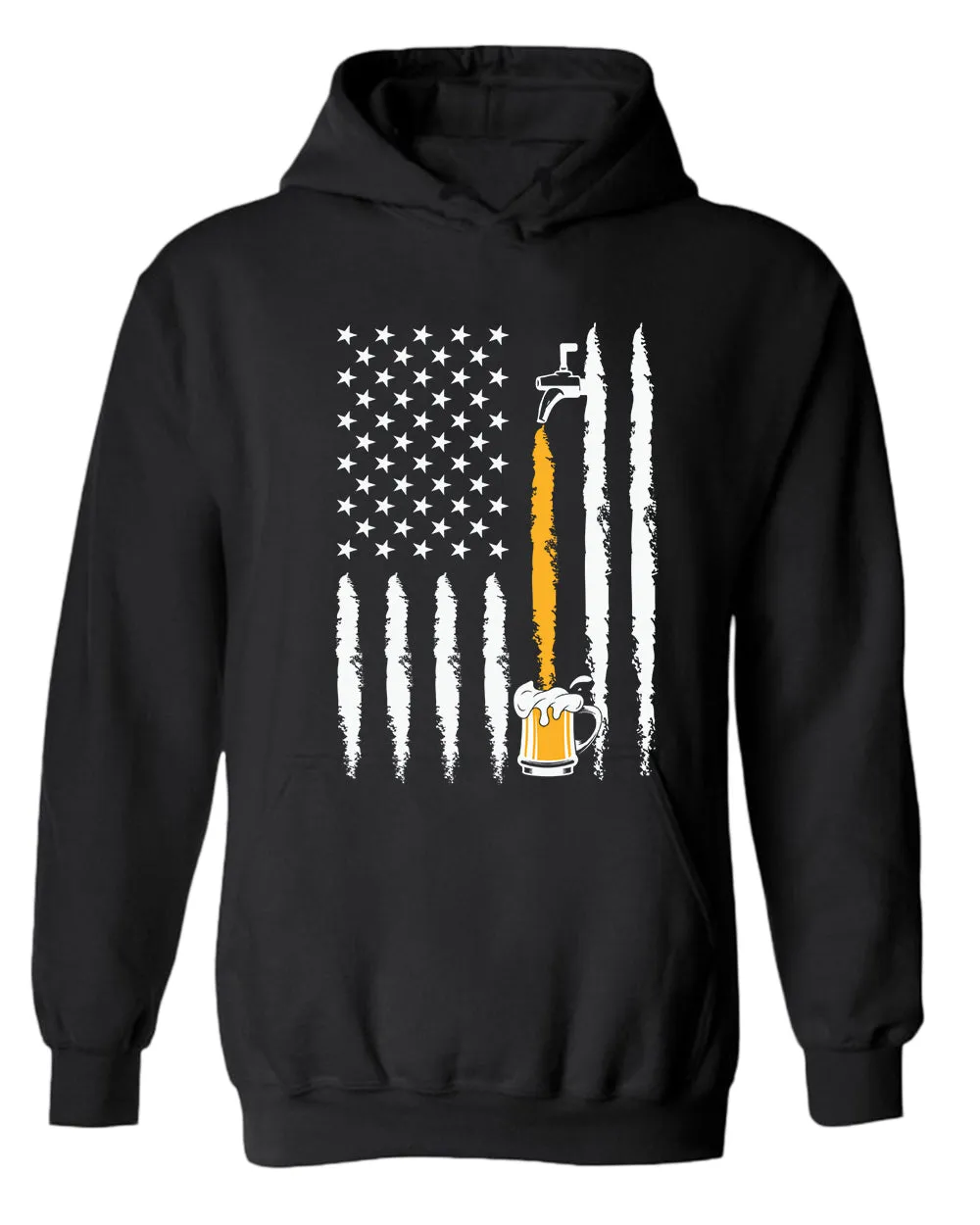 American flag beer hoodie