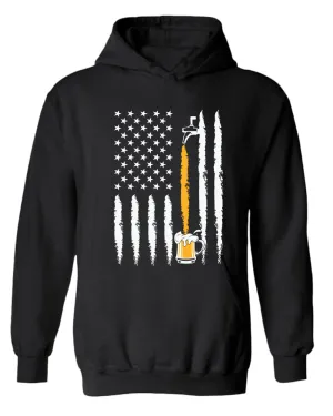 American flag beer hoodie