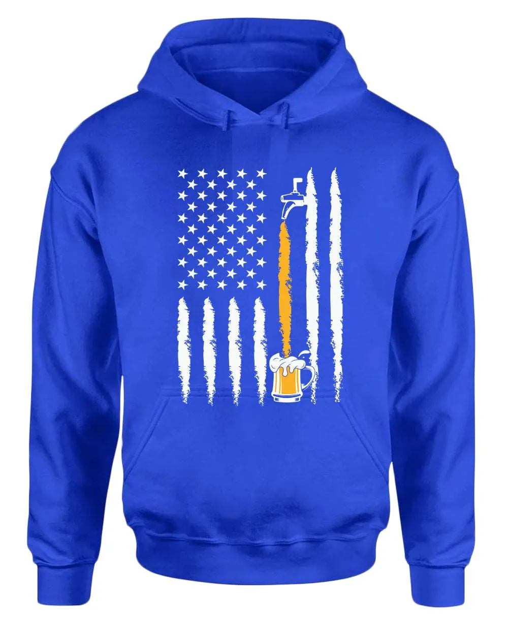 American flag beer hoodie