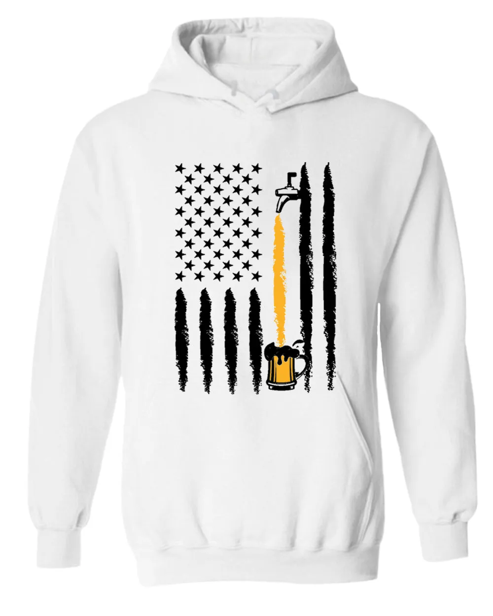 American flag beer hoodie