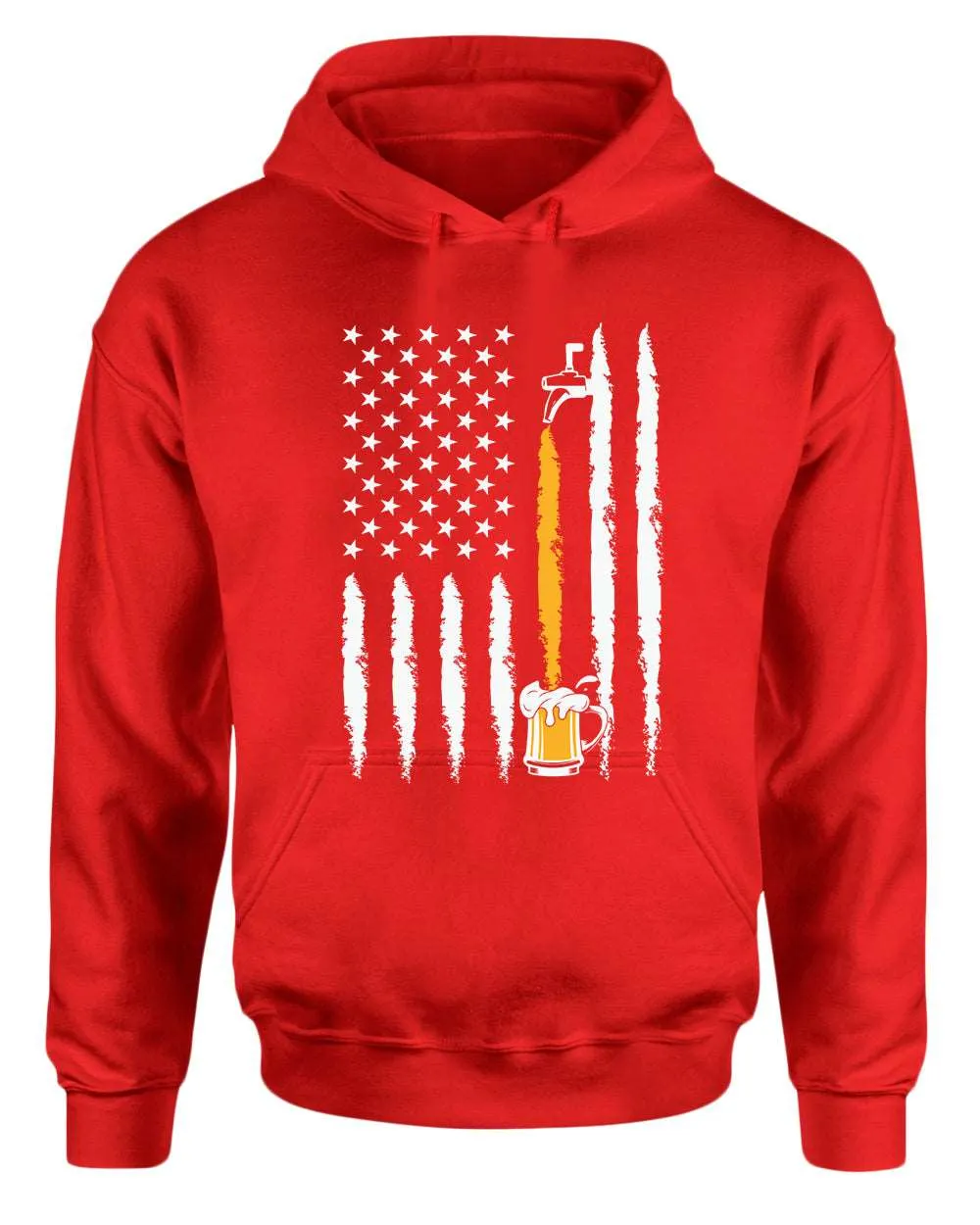 American flag beer hoodie