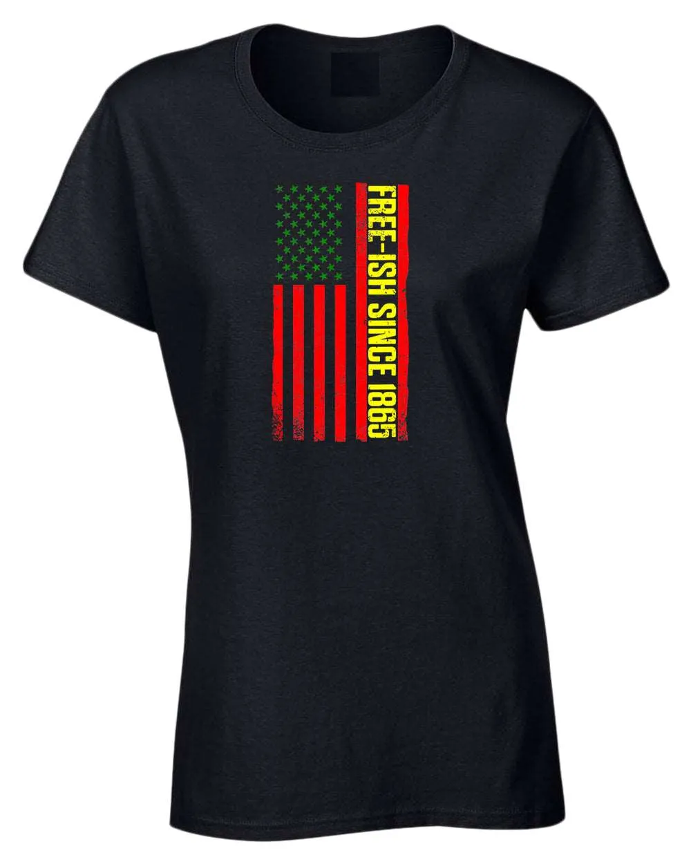 American flag juneteenth t-shirt green yellow red flag tees