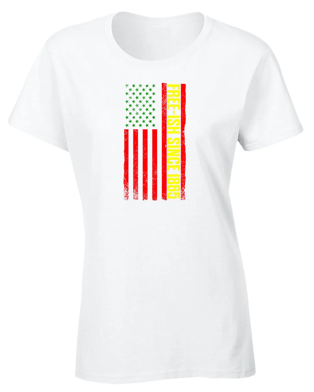 American flag juneteenth t-shirt green yellow red flag tees