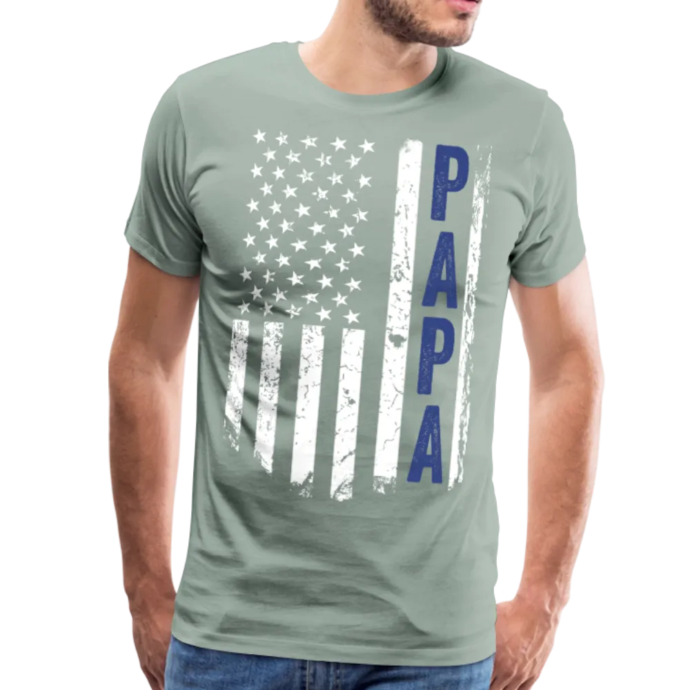 American Papa Blue Men's Premium T-Shirt (Ck1840)
