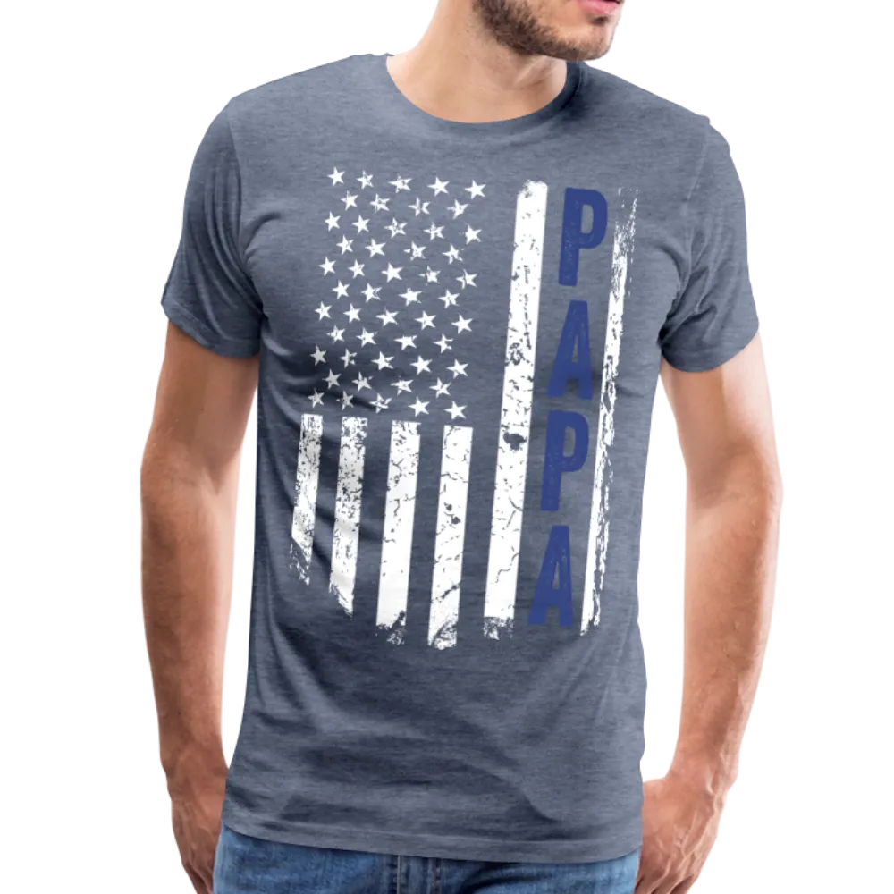 American Papa Blue Men's Premium T-Shirt (Ck1840)