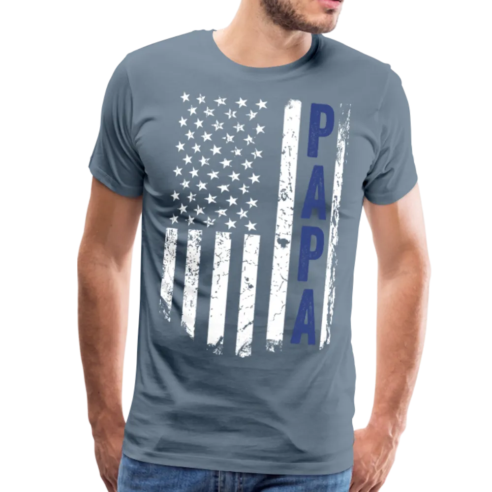 American Papa Blue Men's Premium T-Shirt (Ck1840)