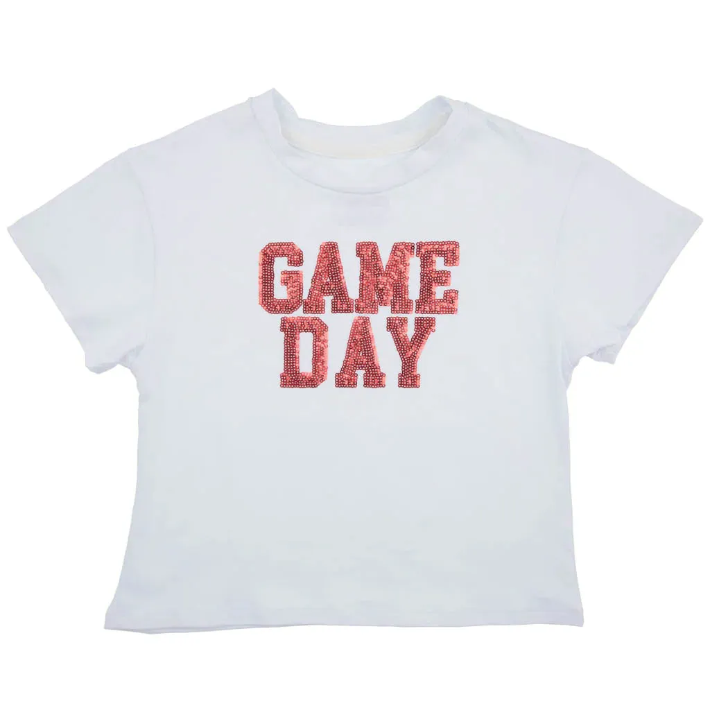 Azarhia Game Day Boxy Sequin Tee - Red