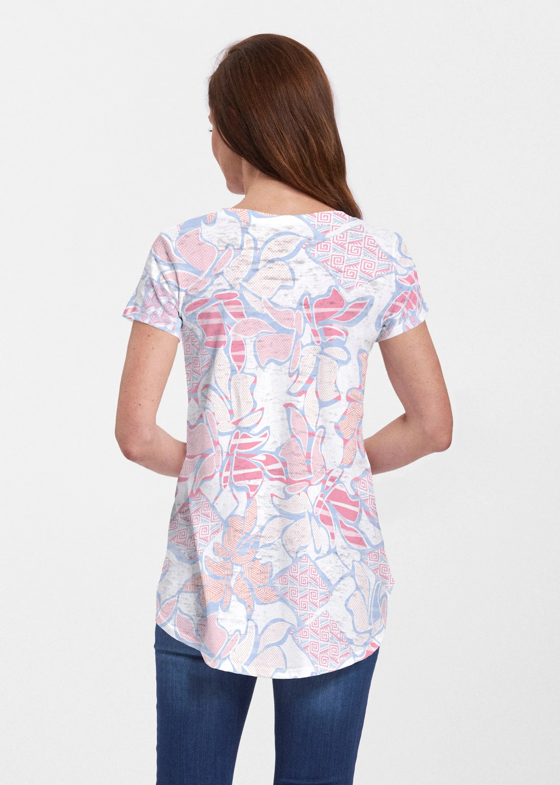 Aztek Sail Peri (8116) ~ Short Sleeve Scoop Neck Flowy Tunic