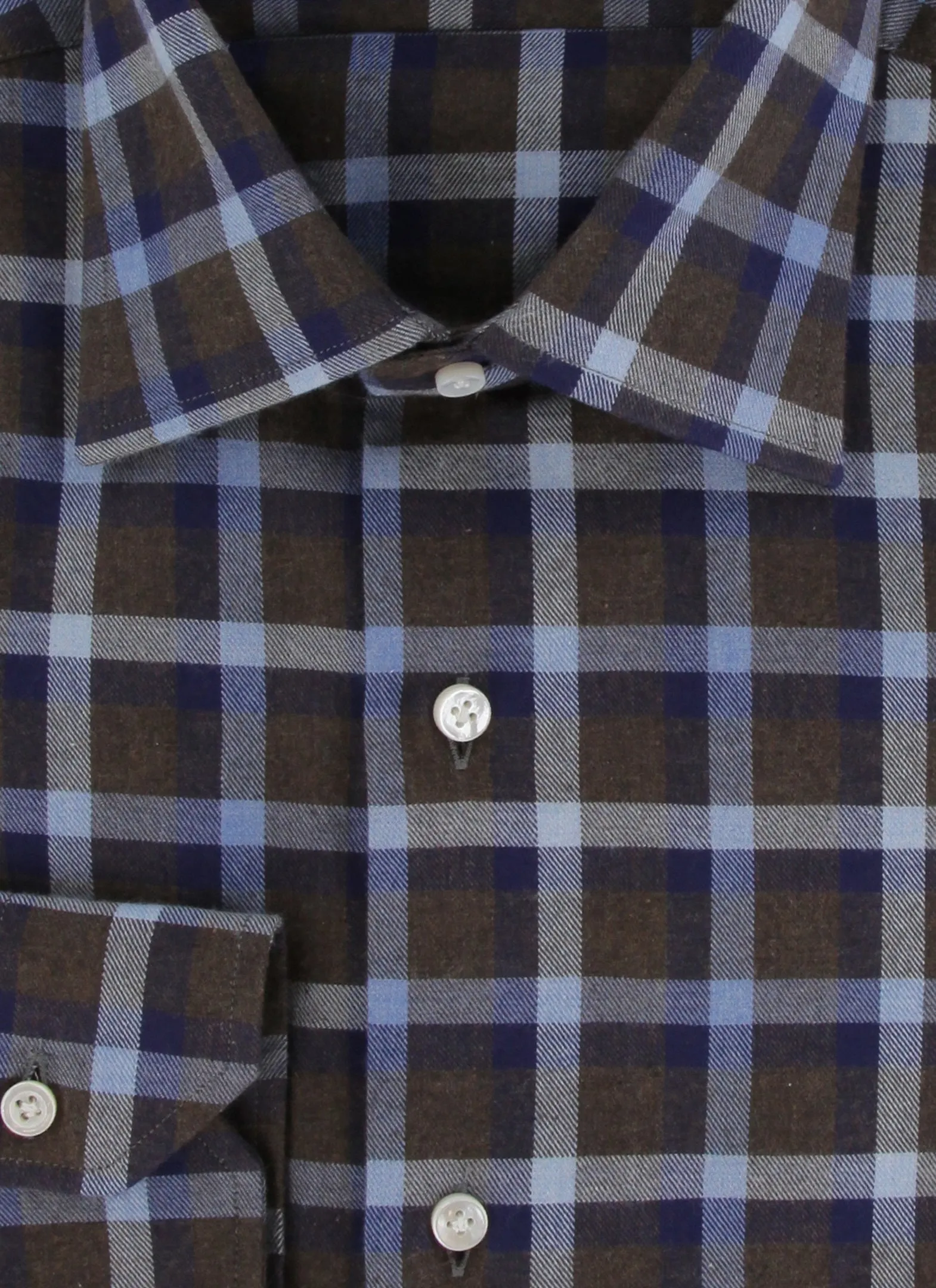 Barba Napoli Dark Brown Shirt - Slim