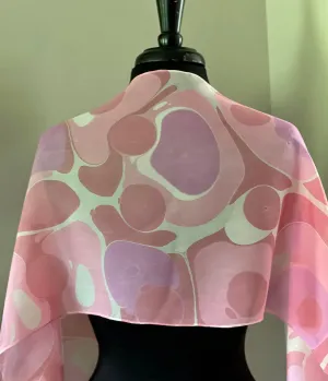 Barbie Pink Polka dots  Habotai Silk 14x72