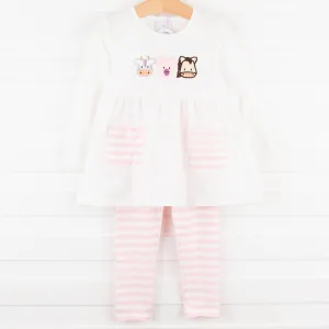 Barnyard Besties Legging Set, Pink
