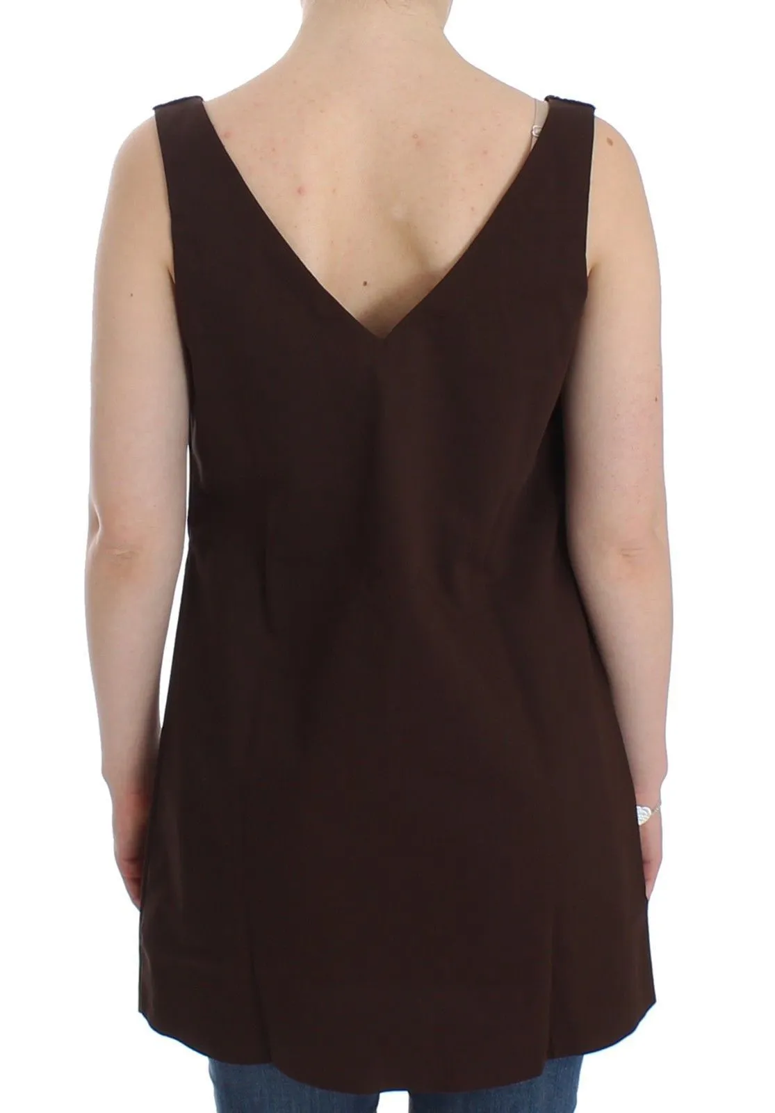 Beachwear Brown Cotton Stretch Tunic Dress