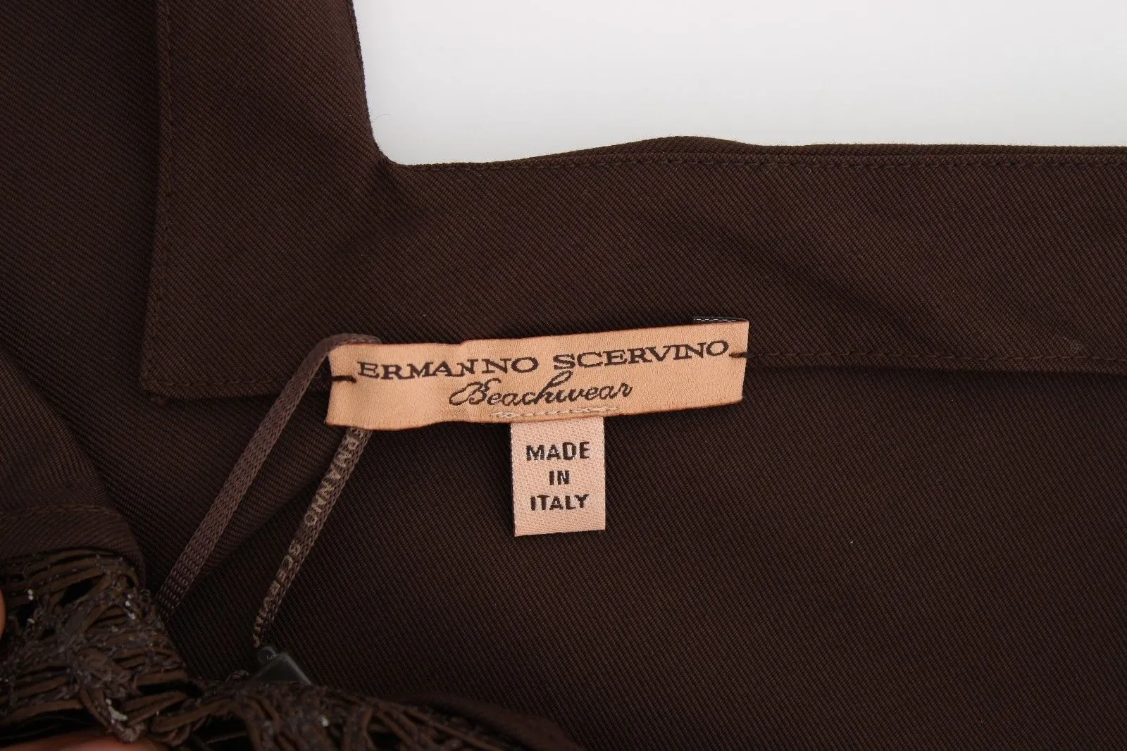 Beachwear Brown Cotton Stretch Tunic Dress