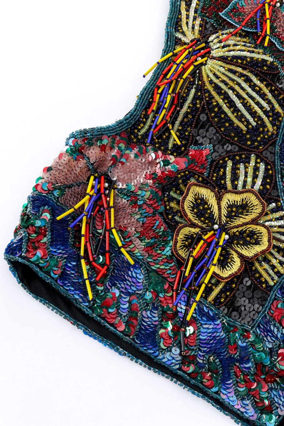 Beaded Sequin Cropped Top