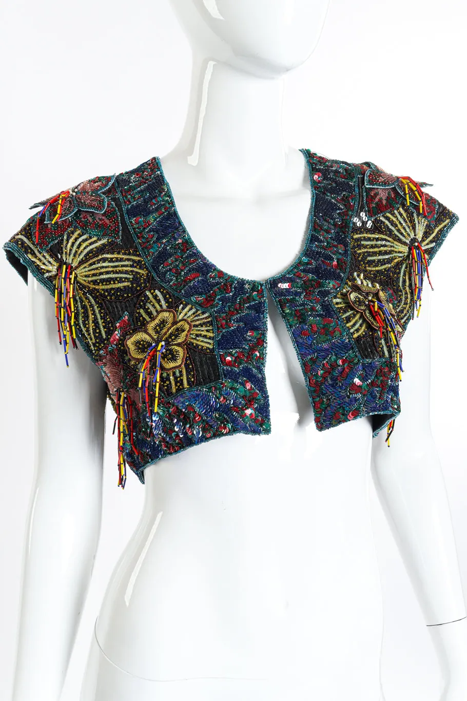 Beaded Sequin Cropped Top