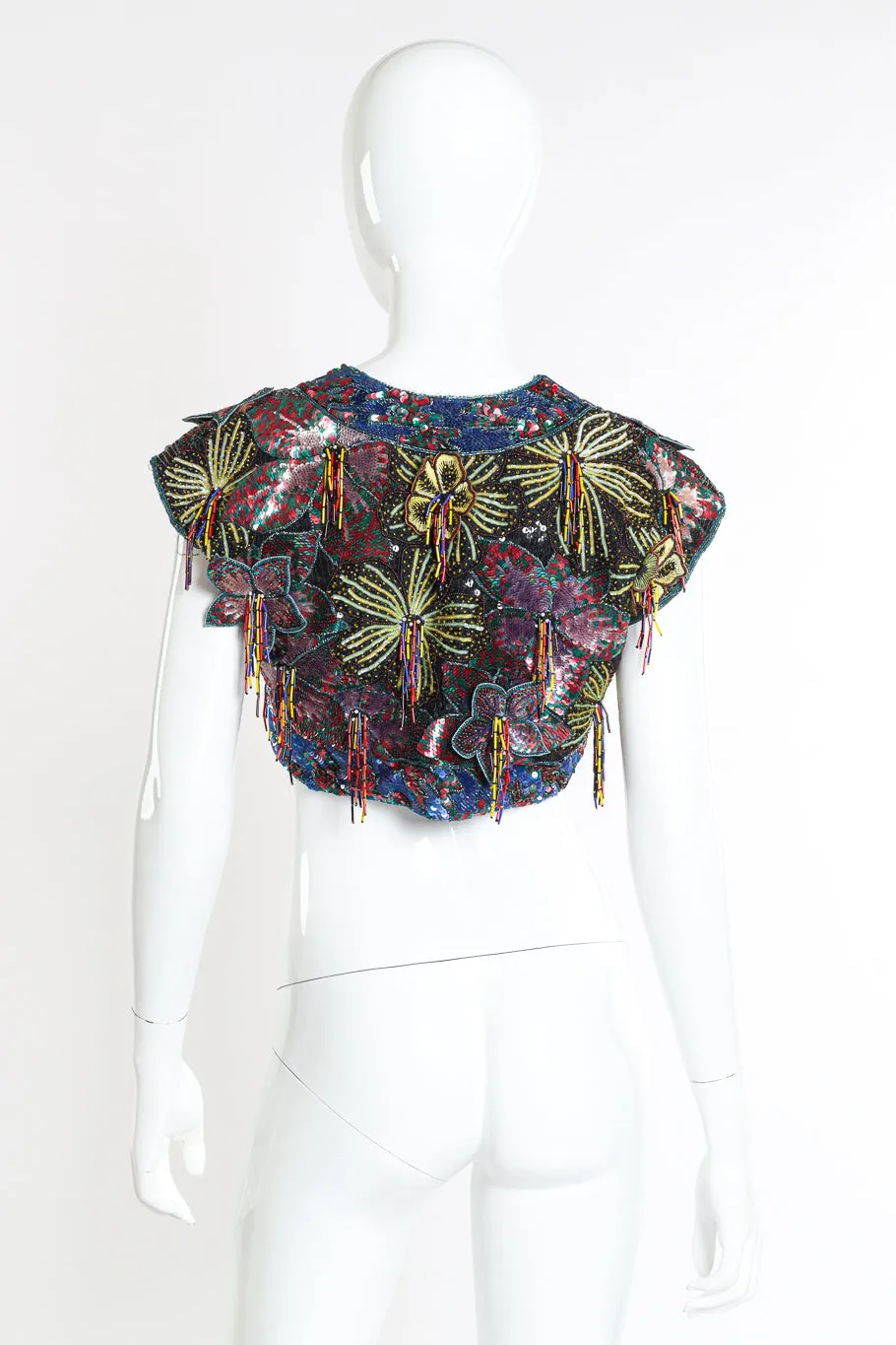 Beaded Sequin Cropped Top