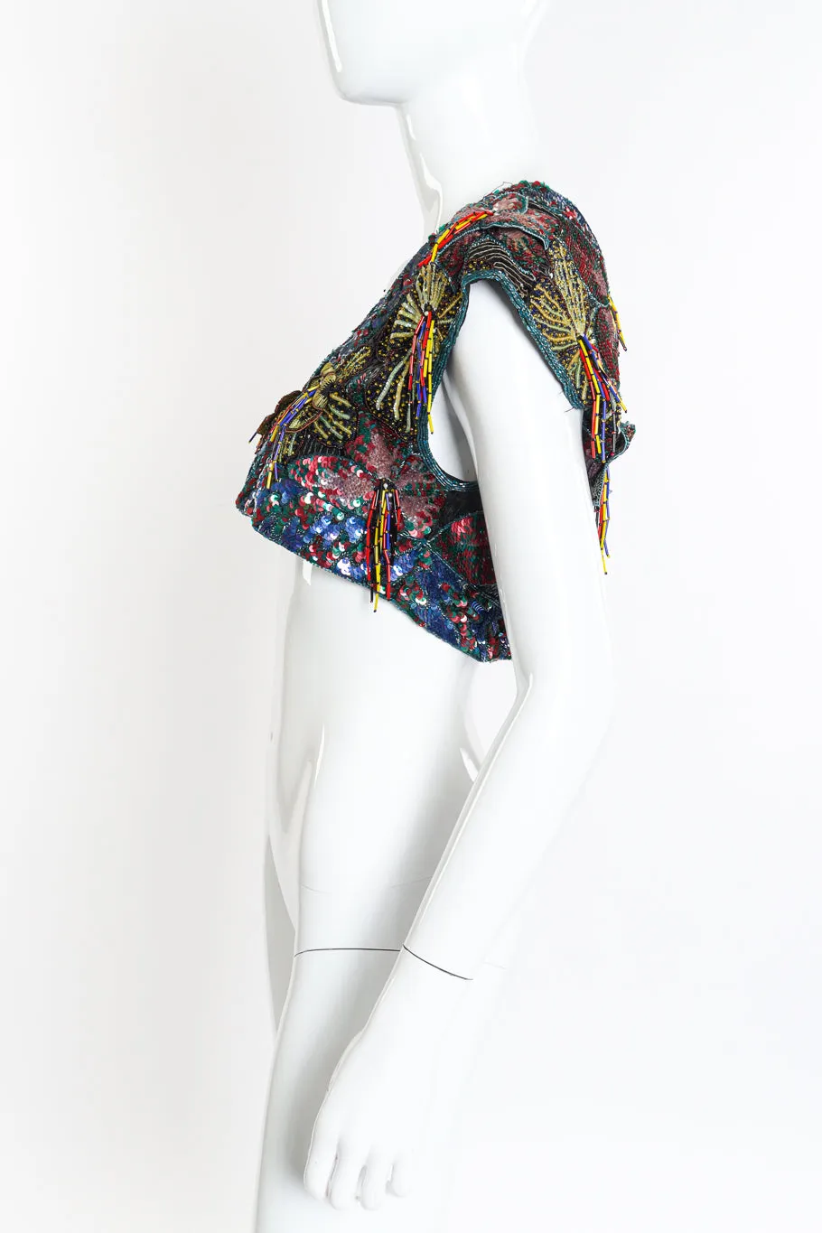 Beaded Sequin Cropped Top