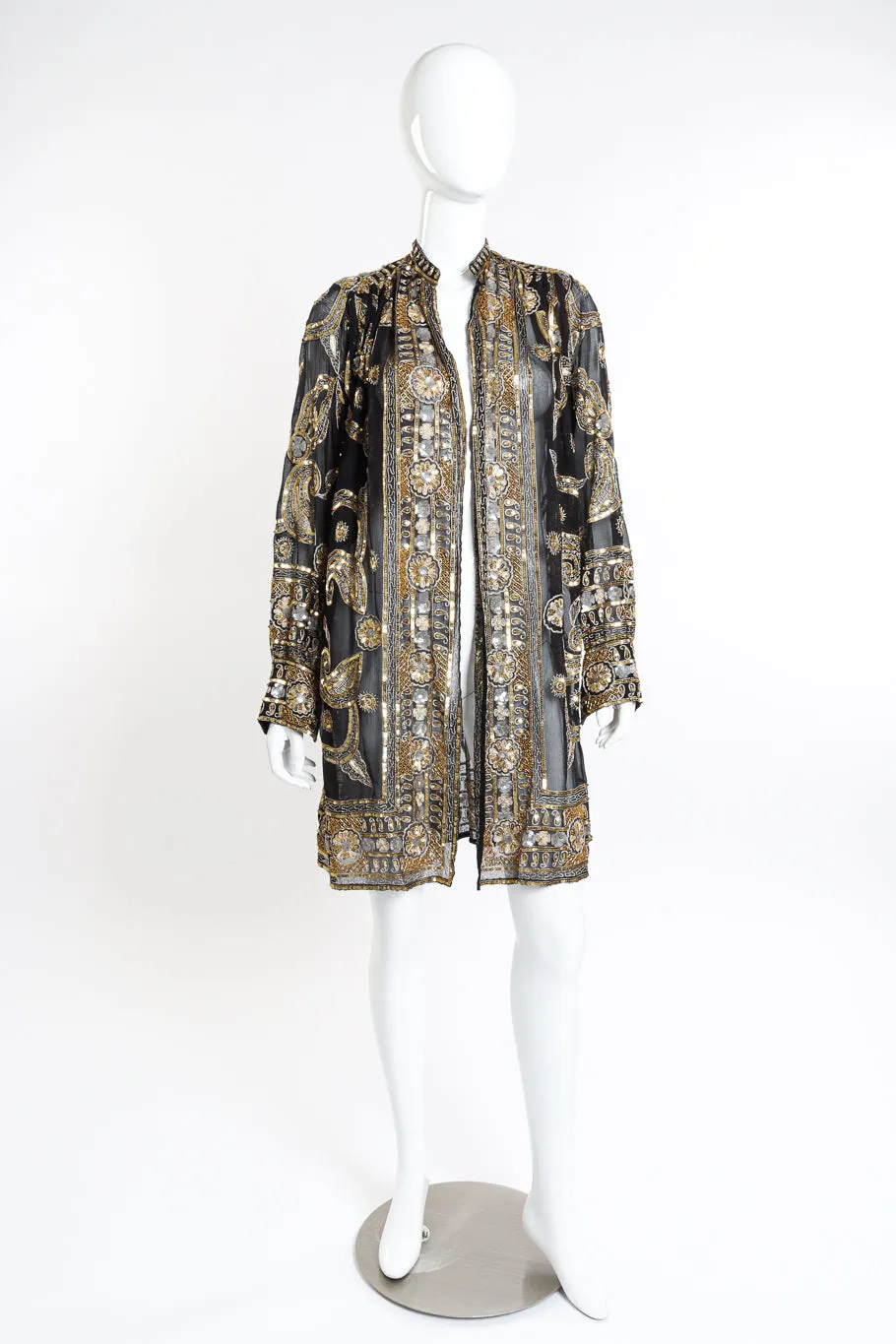 Beaded Sequin Silk Duster