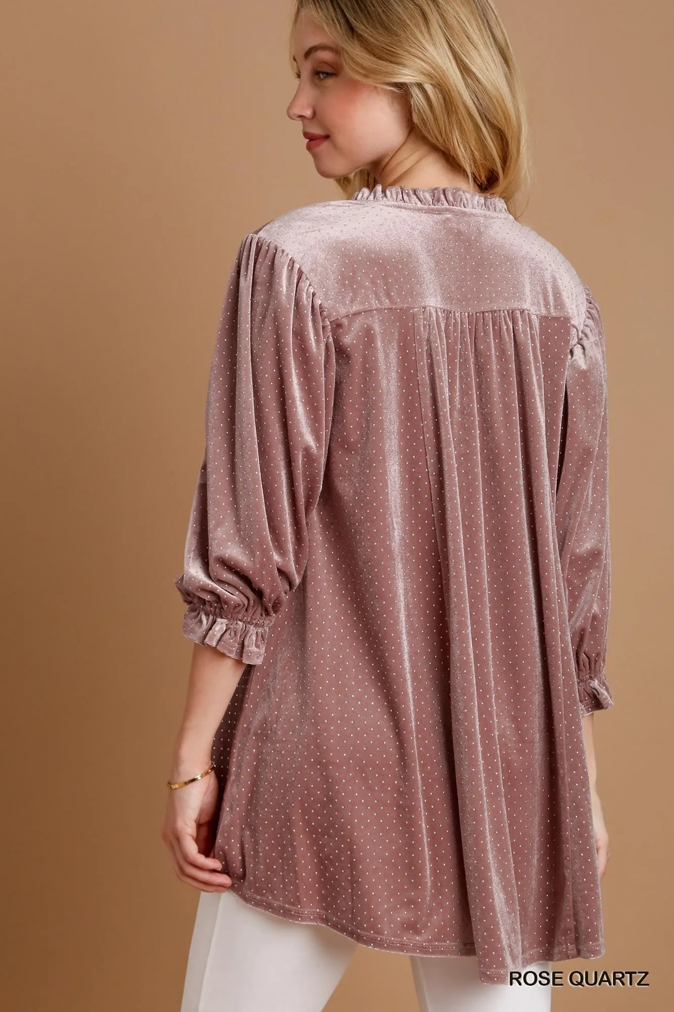 Beaded Velvet Baby Doll Tunic