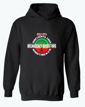 Because my ancestors weren't free in 1776 hoodie