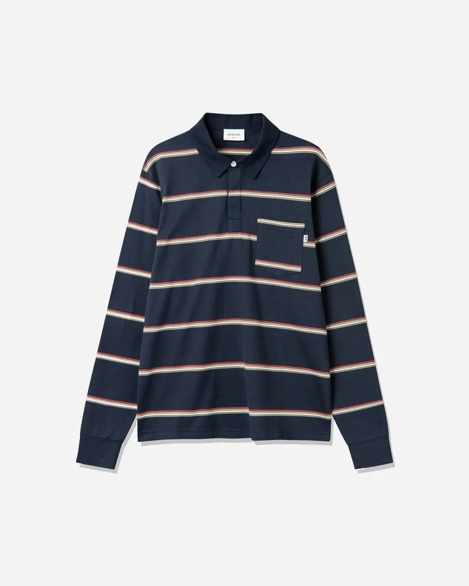 Beck polo long sleeve -  Navy Stripes