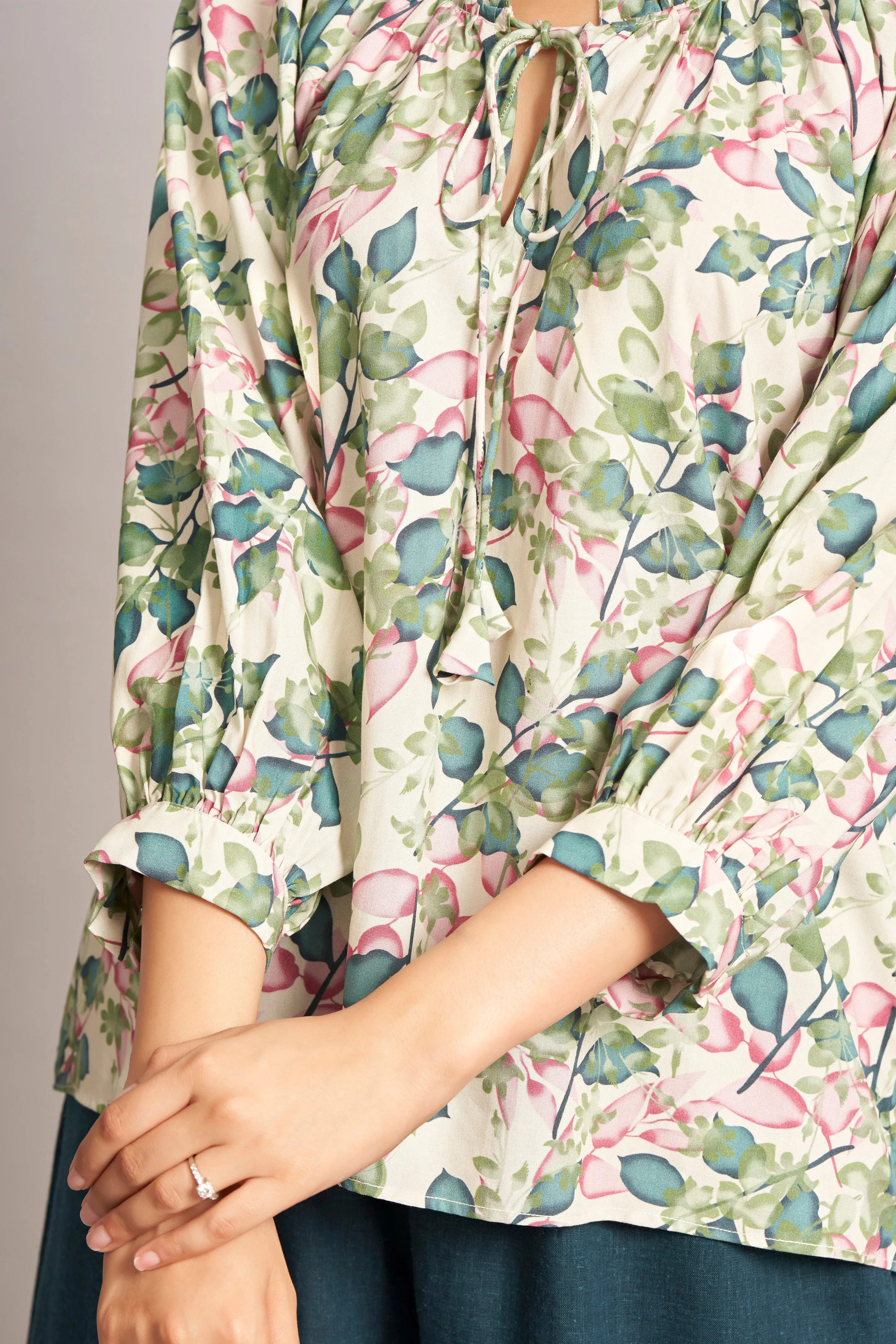 Beigh Digital Printed Natura Viscose Top