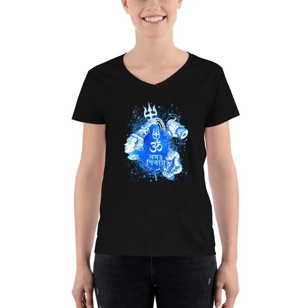 Bengali Lightweight V-Neck T-Shirt - Om Namah Shivay-03