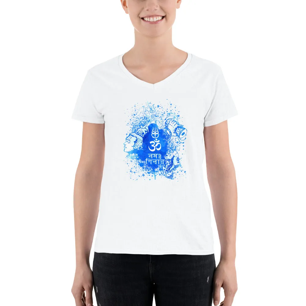 Bengali Lightweight V-Neck T-Shirt - Om Namah Shivay-03