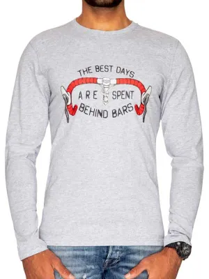 Best Days Behind Bars Long Sleeve T Shirt Gray