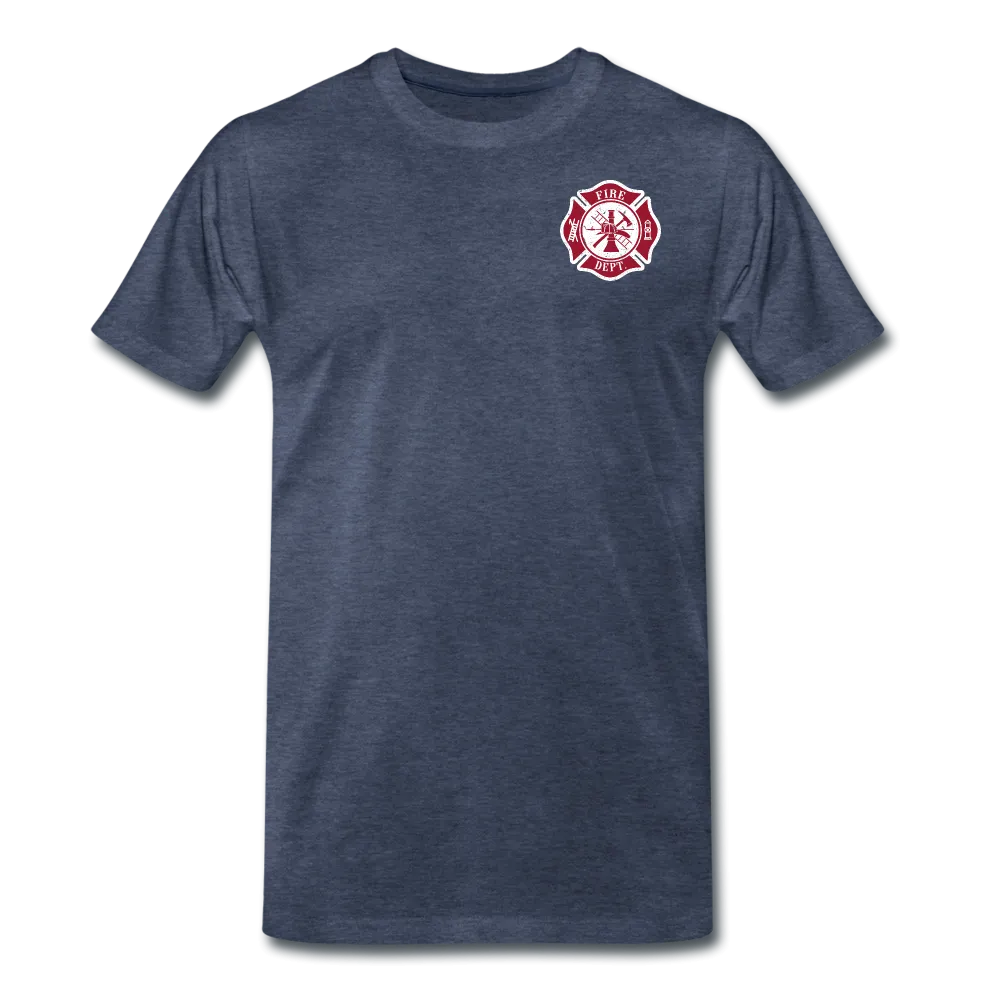 Best Firefighter Dad Ever Men's Premium T-Shirt (CK1918) Front and Back