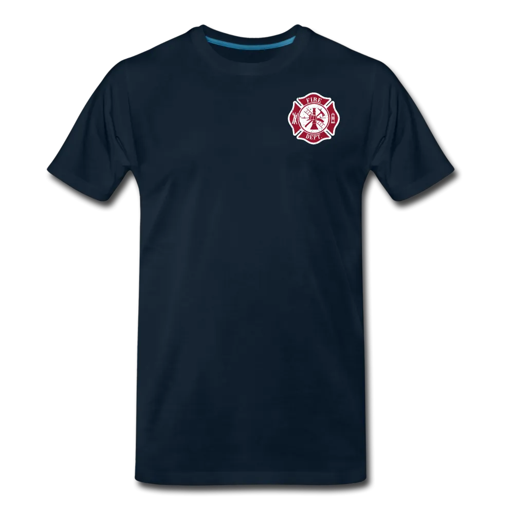 Best Firefighter Dad Ever Men's Premium T-Shirt (CK1918) Front and Back