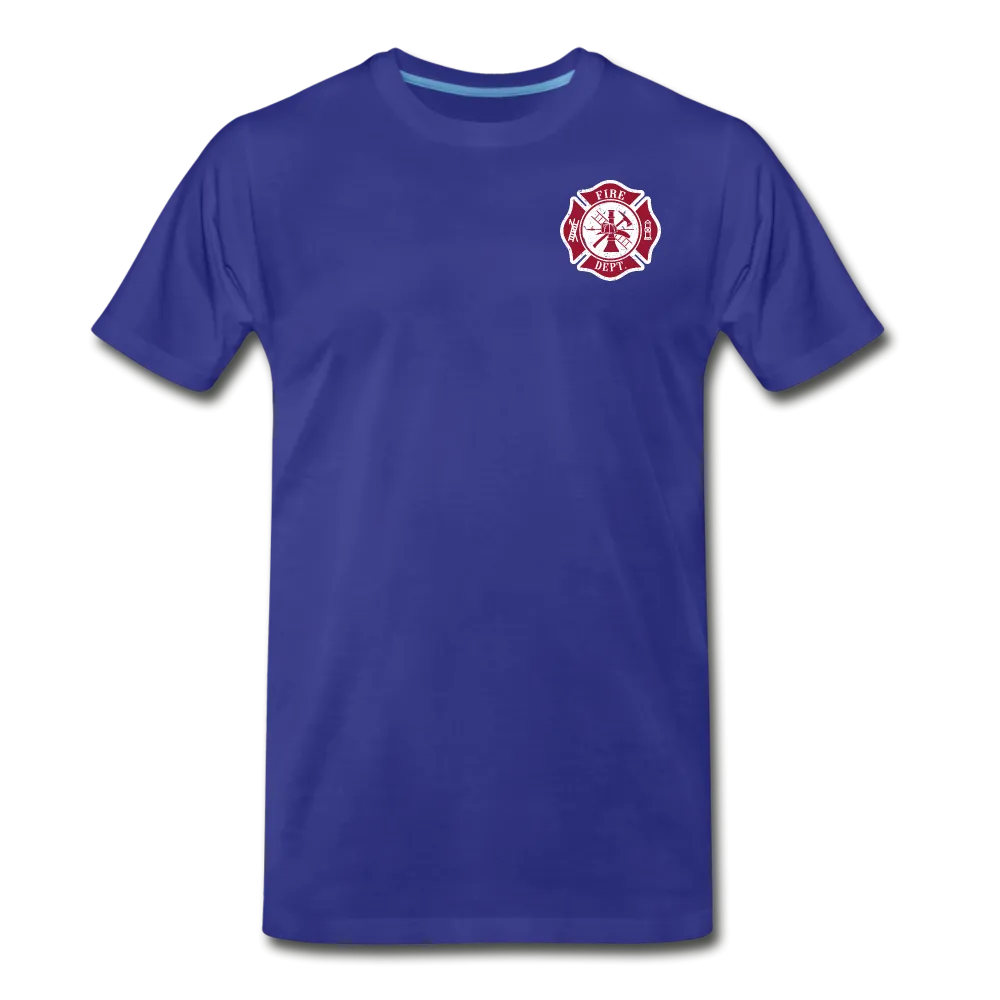 Best Firefighter Dad Ever Men's Premium T-Shirt (CK1918) Front and Back