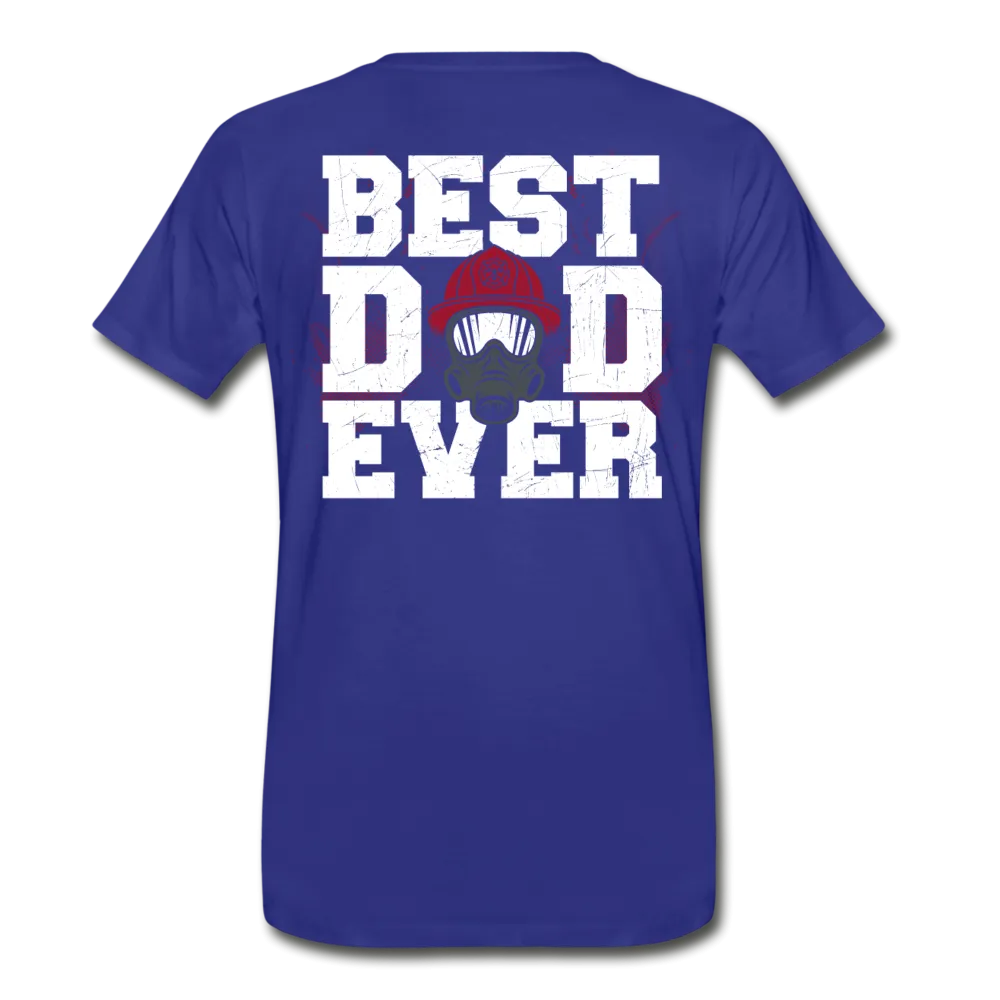 Best Firefighter Dad Ever Men's Premium T-Shirt (CK1918) Front and Back