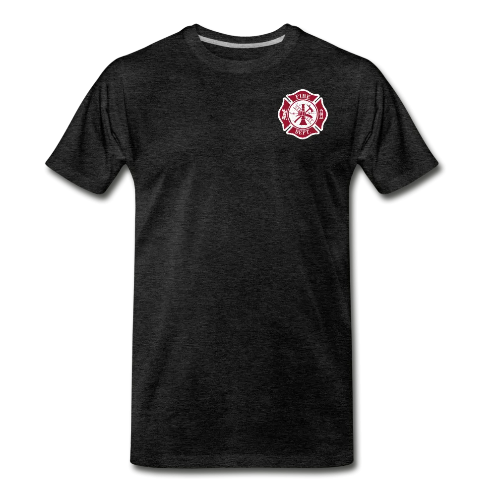 Best Firefighter Dad Ever Men's Premium T-Shirt (CK1918) Front and Back